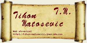 Tihon Matošević vizit kartica
